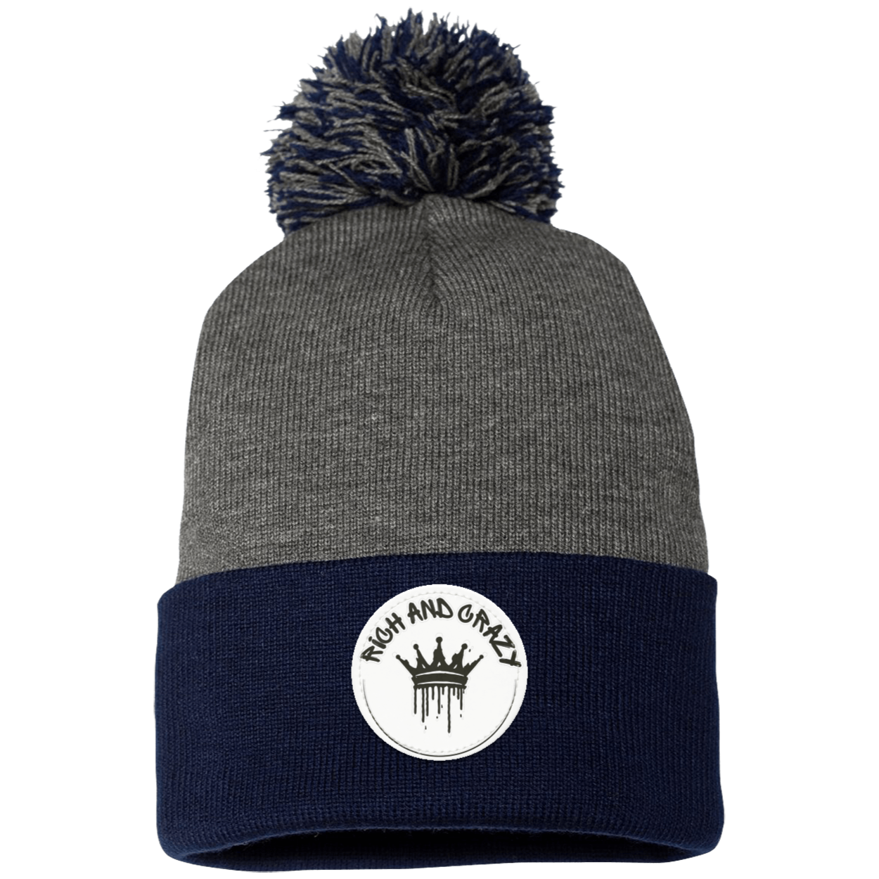 Rich Pom Pom Knit Cap - Patch