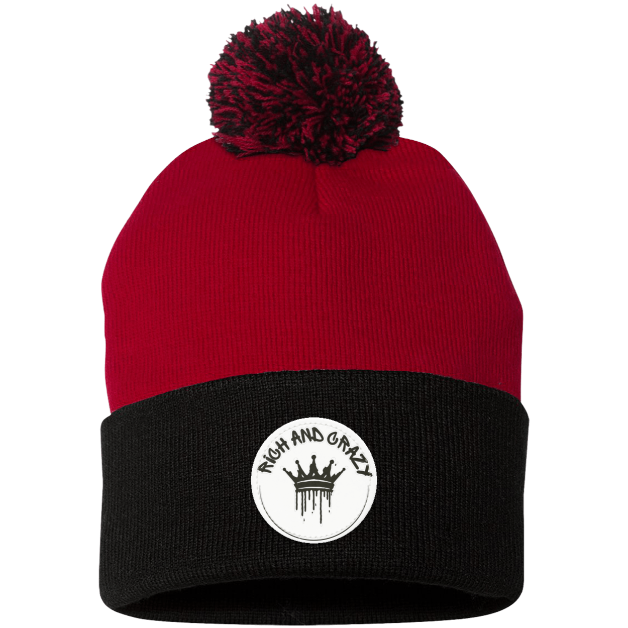 Rich Pom Pom Knit Cap - Patch