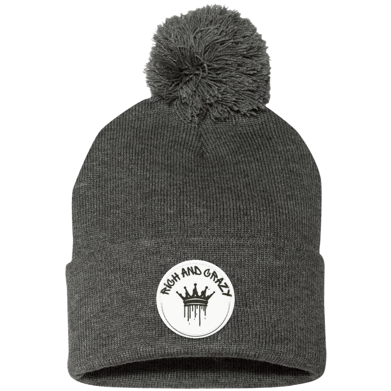 Rich Pom Pom Knit Cap - Patch