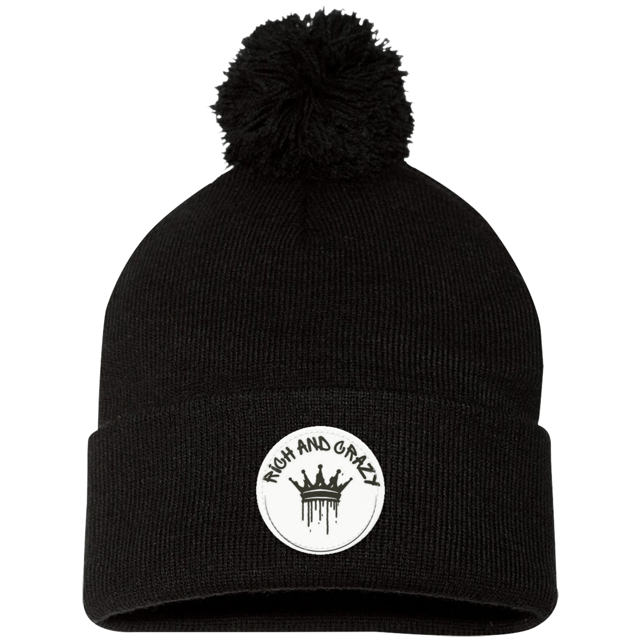 Rich Pom Pom Knit Cap - Patch