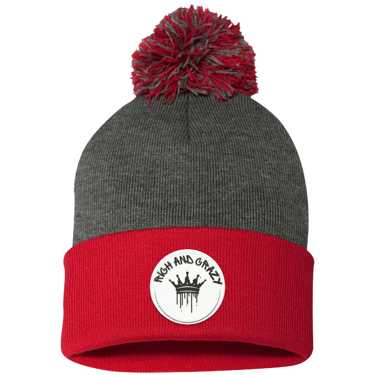 Rich Pom Pom Knit Cap - Patch
