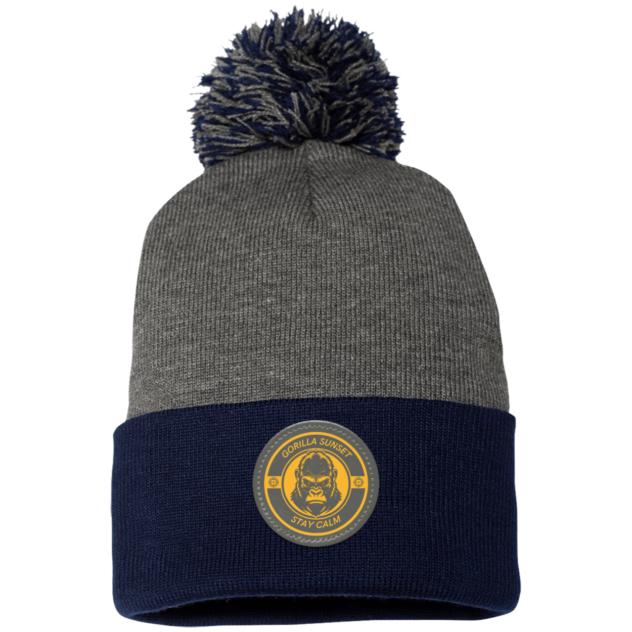 Gorilla Pom Pom Knit Cap - Patch