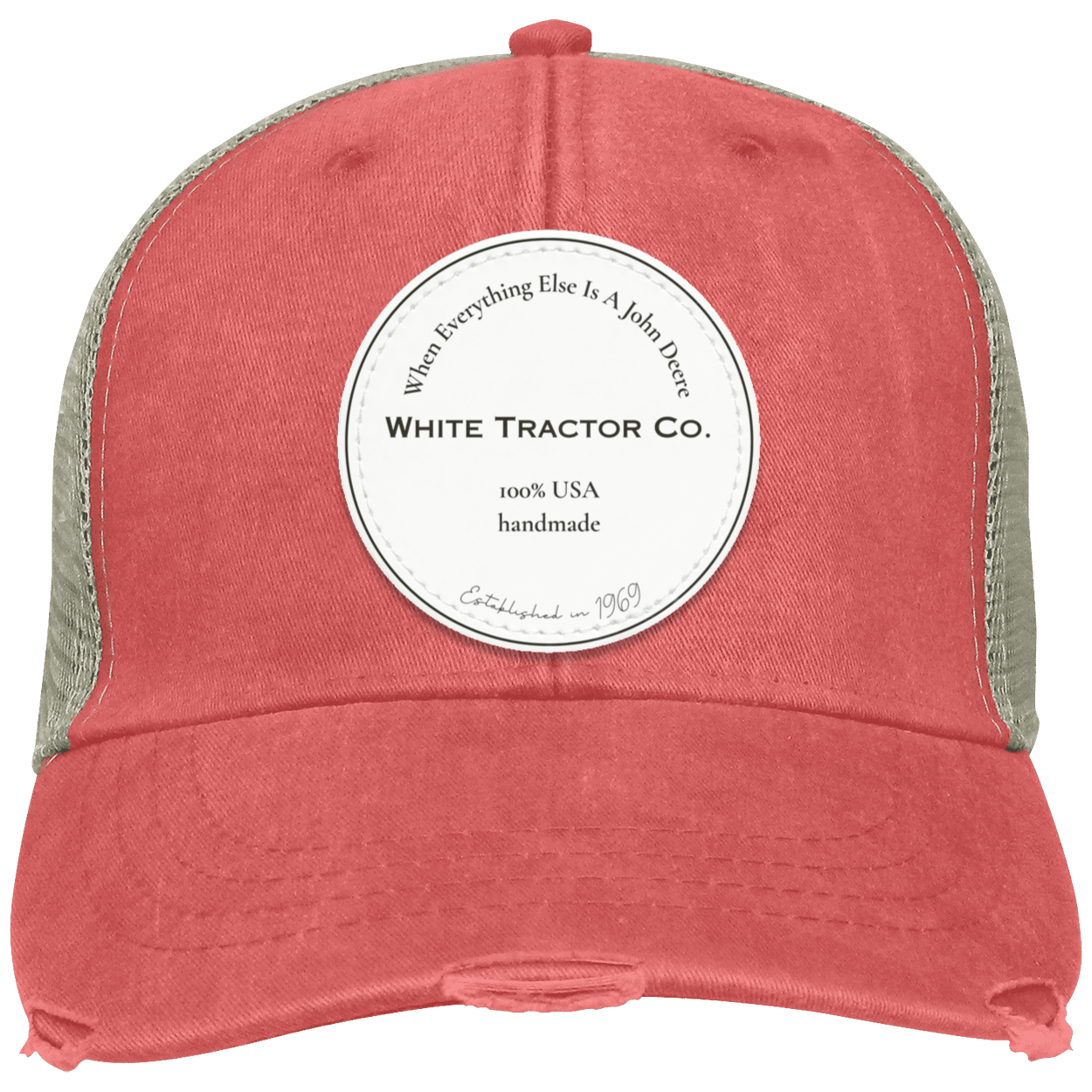 White Tractor Co Distressed Ollie Cap - Patch