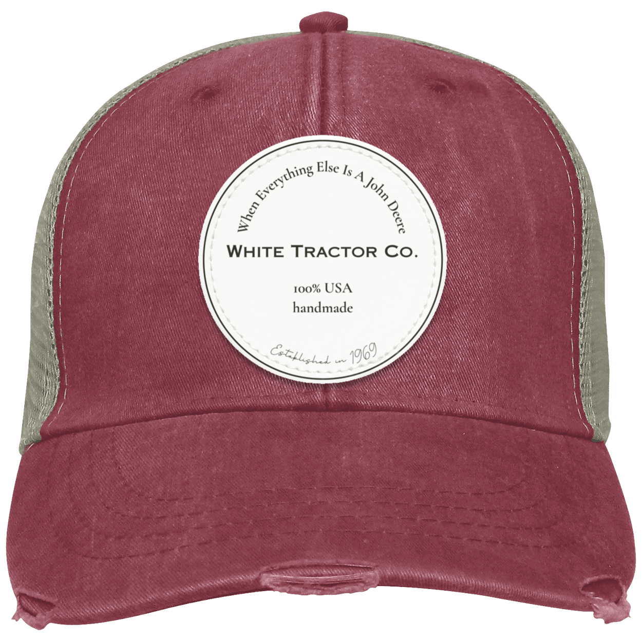 White Tractor Co Distressed Ollie Cap - Patch
