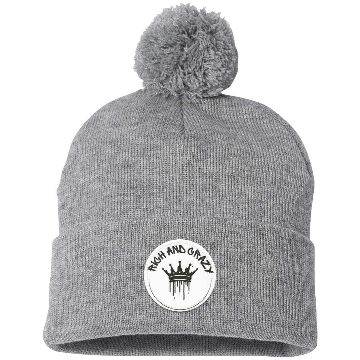 Rich Pom Pom Knit Cap - Patch