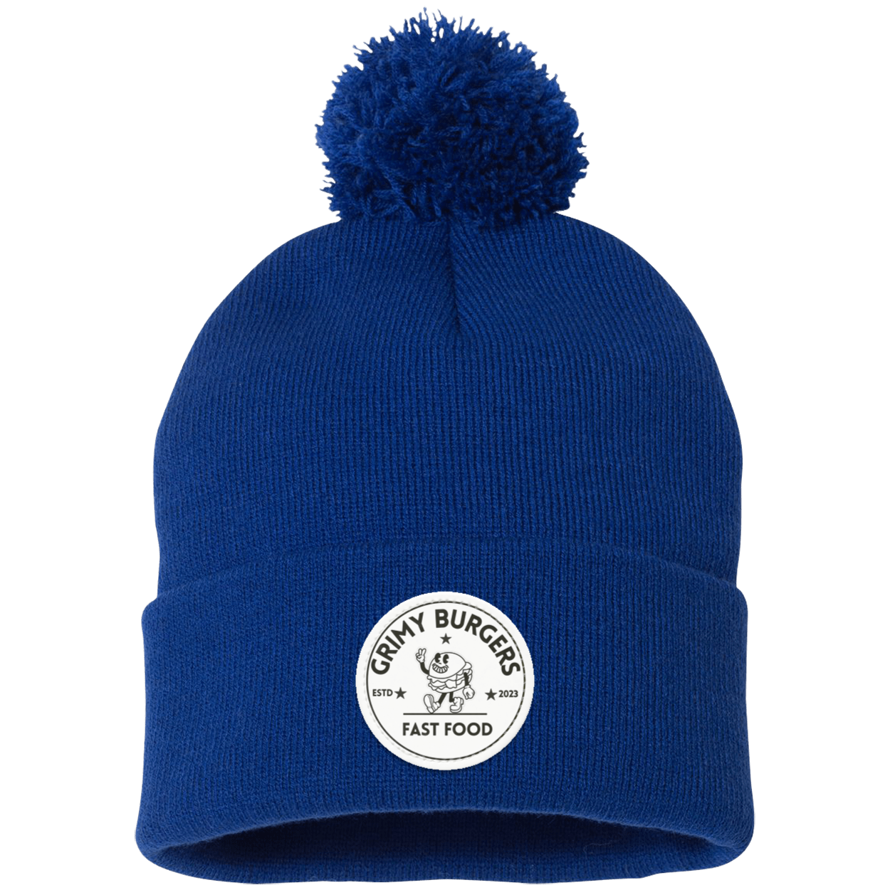 Grimy Burgers Pom Pom Knit Cap - Patch