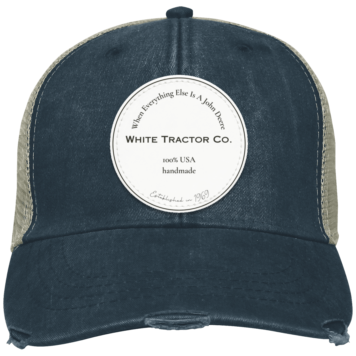 White Tractor Co Distressed Ollie Cap - Patch