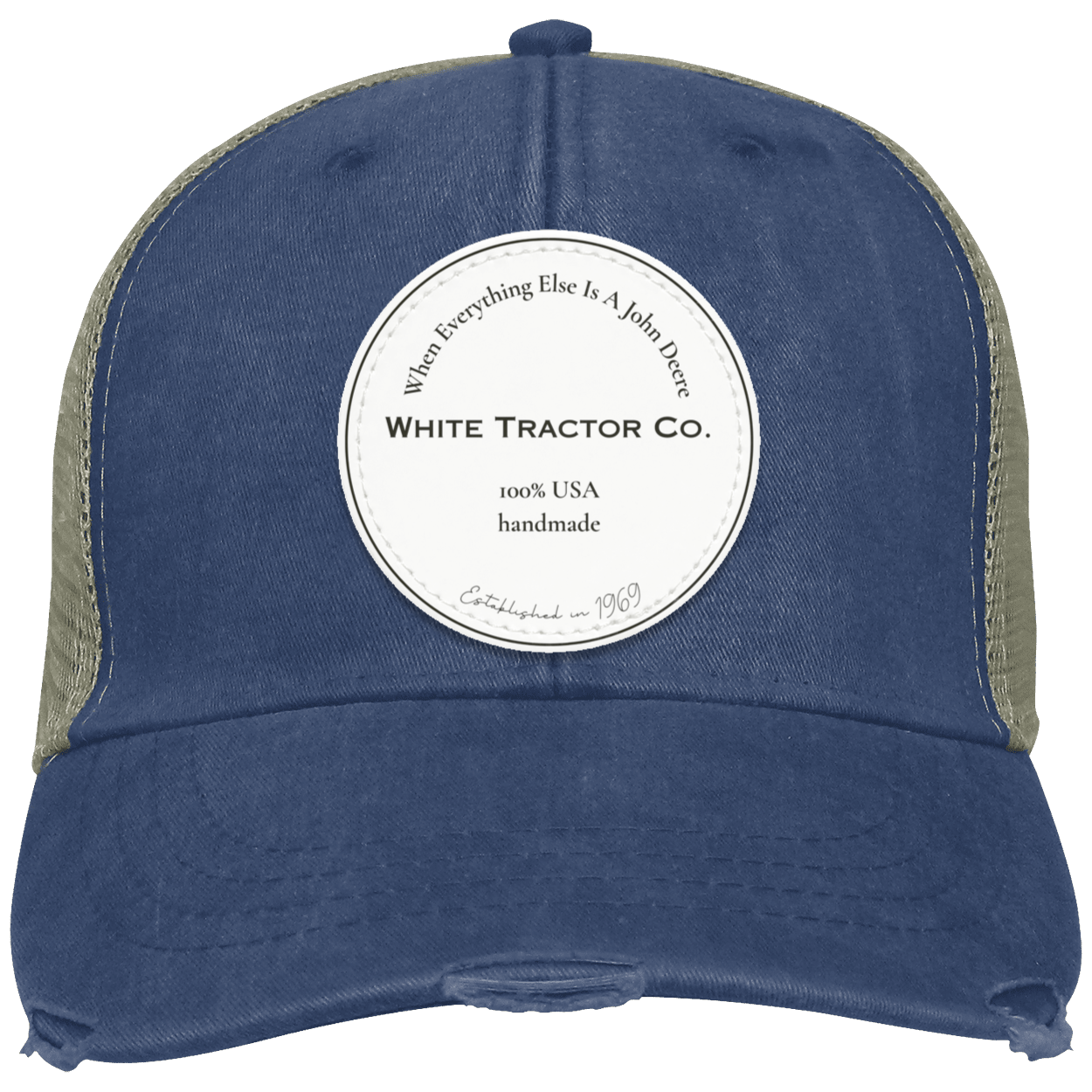 White Tractor Co Distressed Ollie Cap - Patch