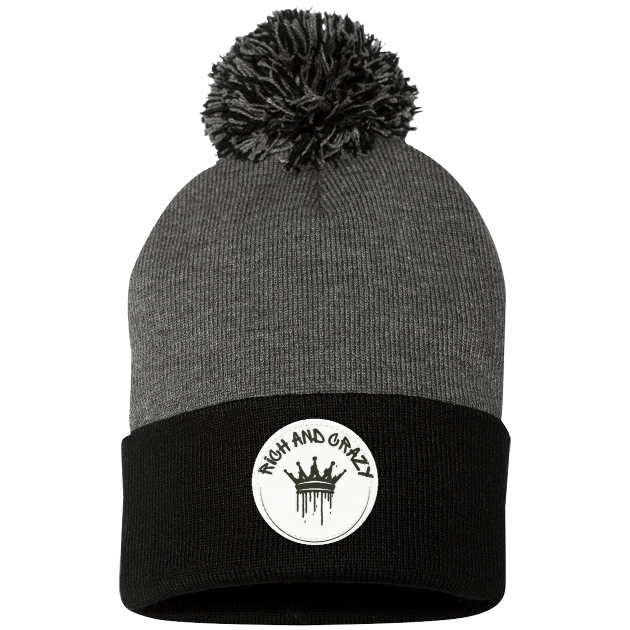 Rich Pom Pom Knit Cap - Patch