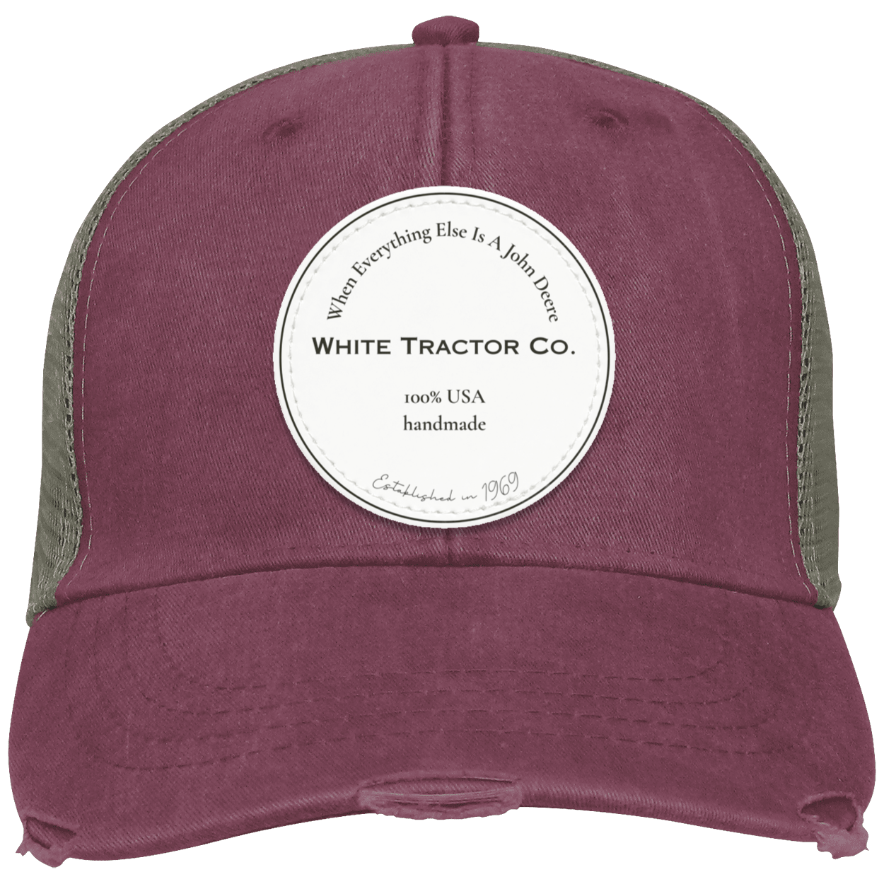White Tractor Co Distressed Ollie Cap - Patch