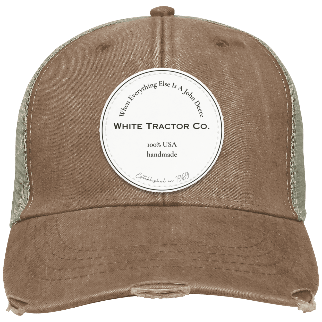 White Tractor Co Distressed Ollie Cap - Patch