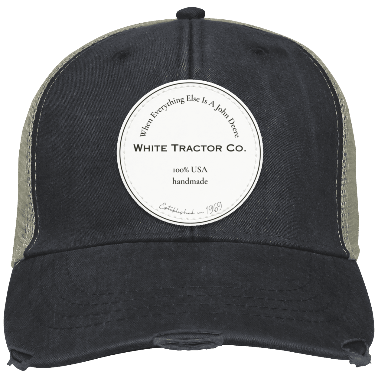 White Tractor Co Distressed Ollie Cap - Patch