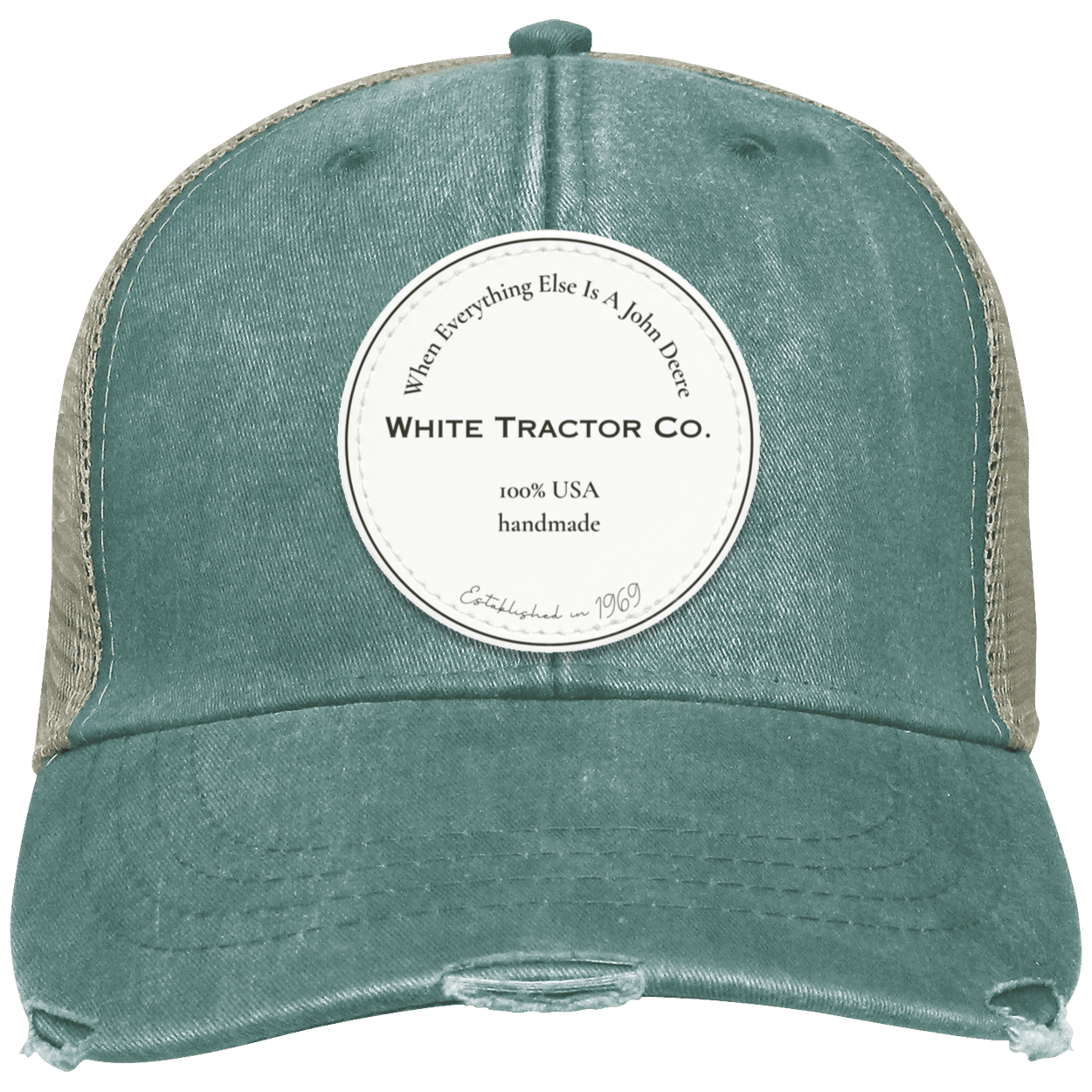 White Tractor Co Distressed Ollie Cap - Patch