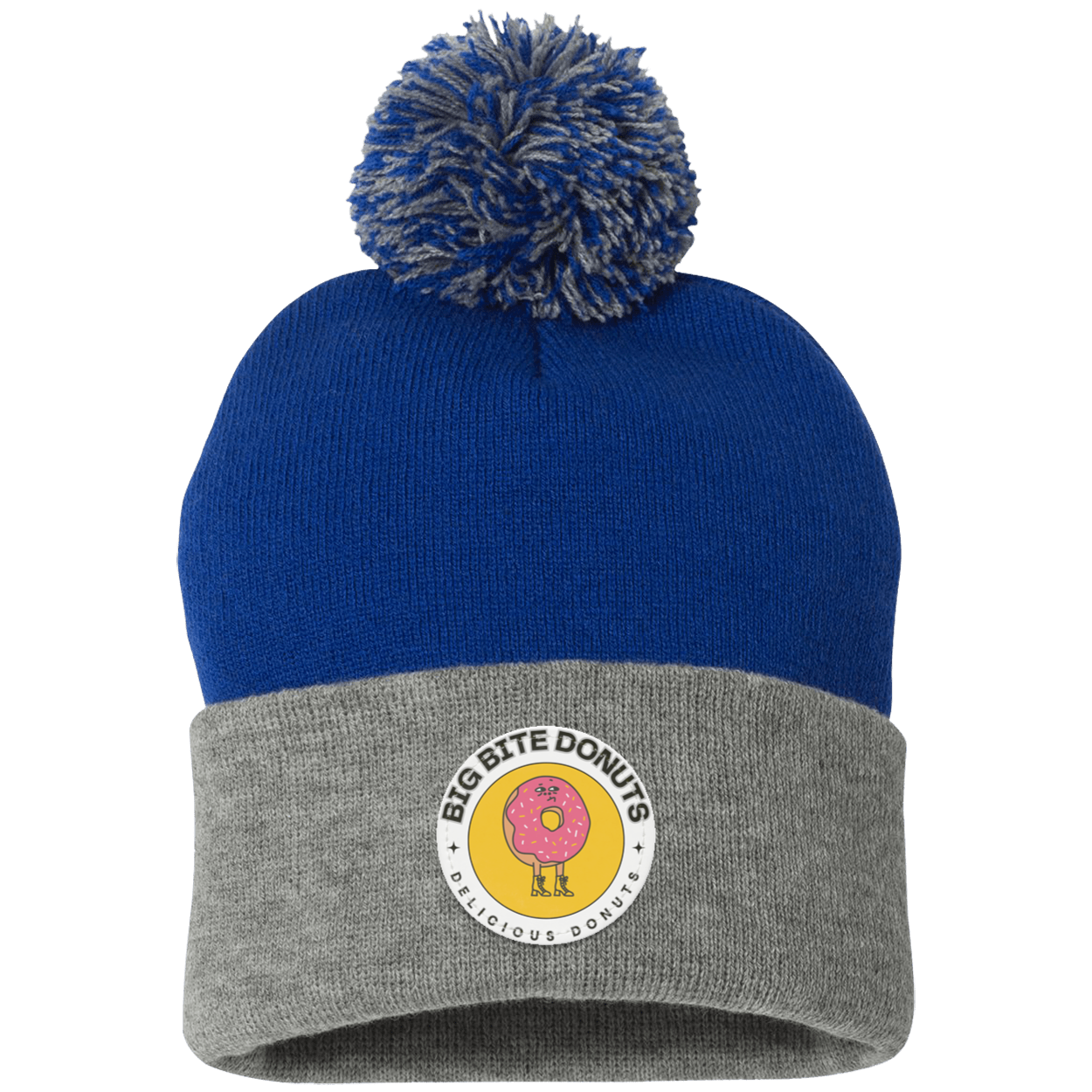 Big Bite Pom Pom Knit Cap - Patch