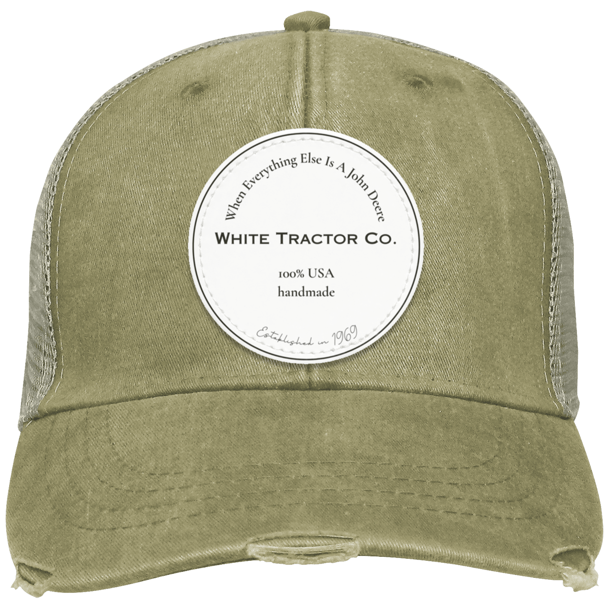 White Tractor Co Distressed Ollie Cap - Patch