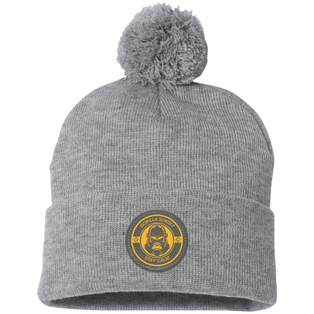 Gorilla Pom Pom Knit Cap - Patch