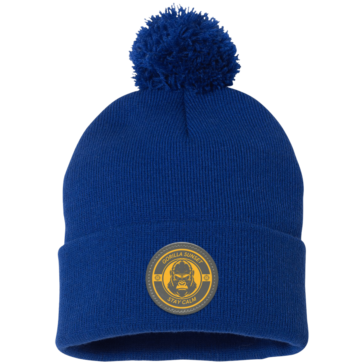 Gorilla Pom Pom Knit Cap - Patch