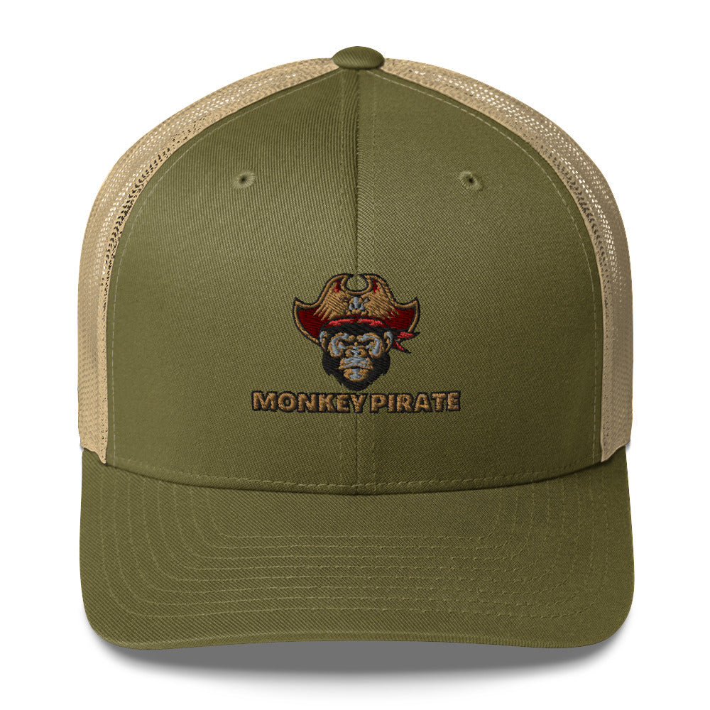 Monkey Pirate Trucker Cap