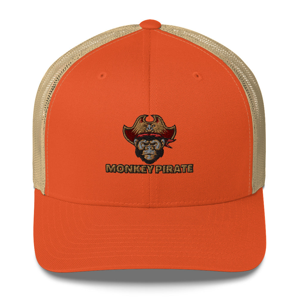 Monkey Pirate Trucker Cap